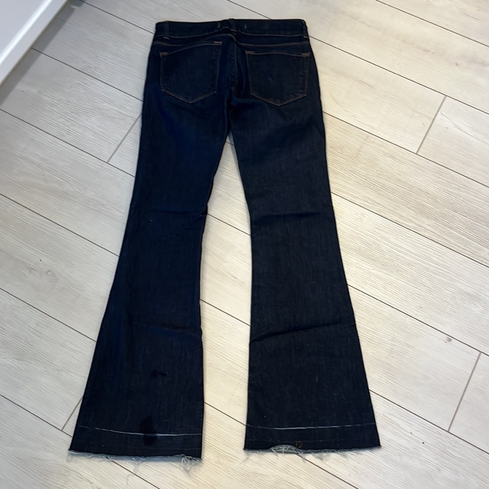 J Brand Love Story Pure Flare Denim Jeans Dark Wash Low Rise Flare Size 28 - Picture 6 of 7
